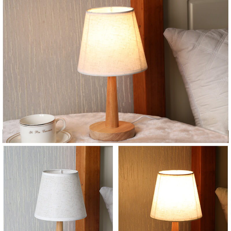 Simple Raw Wood Table Lamp