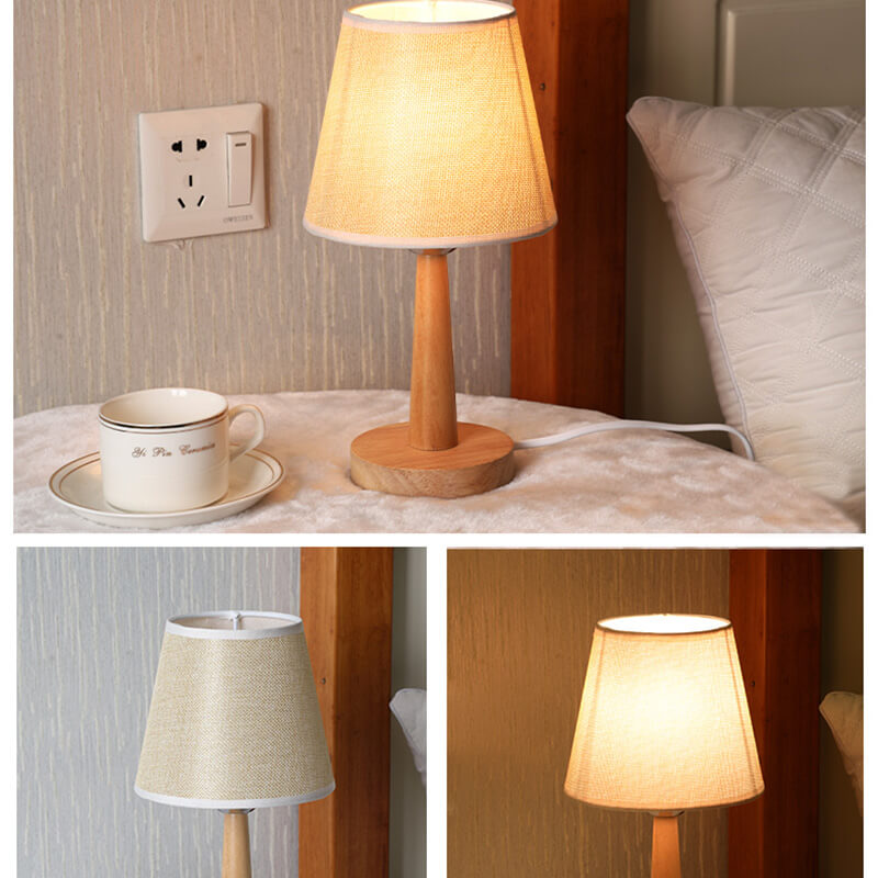 Simple Raw Wood Table Lamp