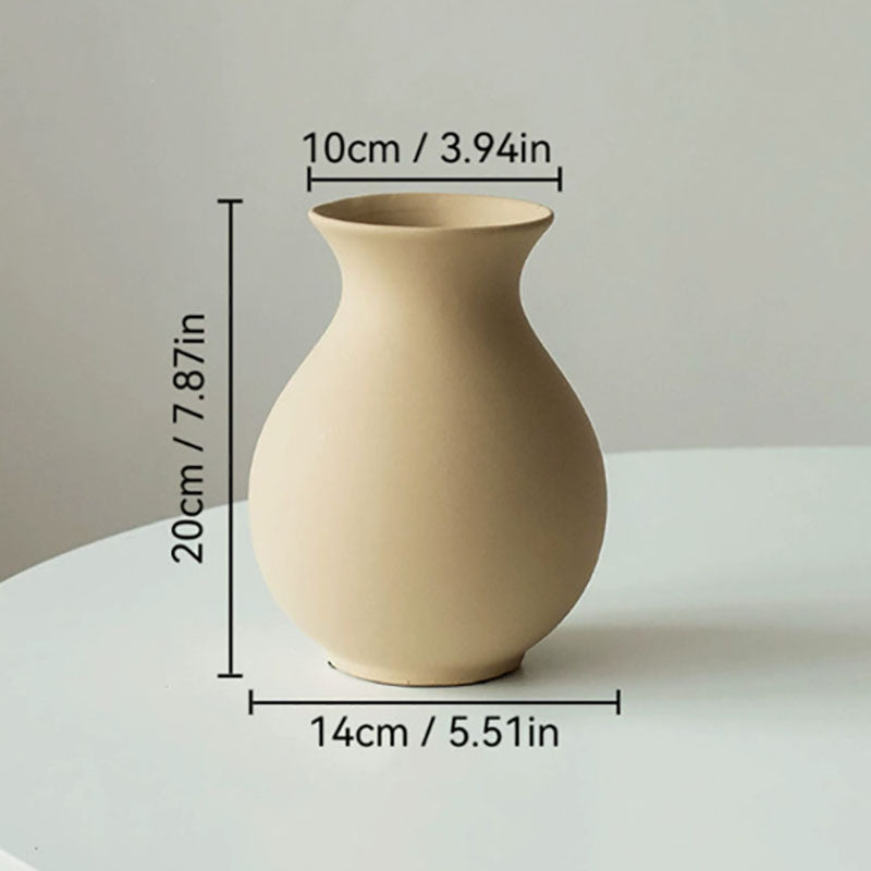 Simple Round Belly Ceramic Vase