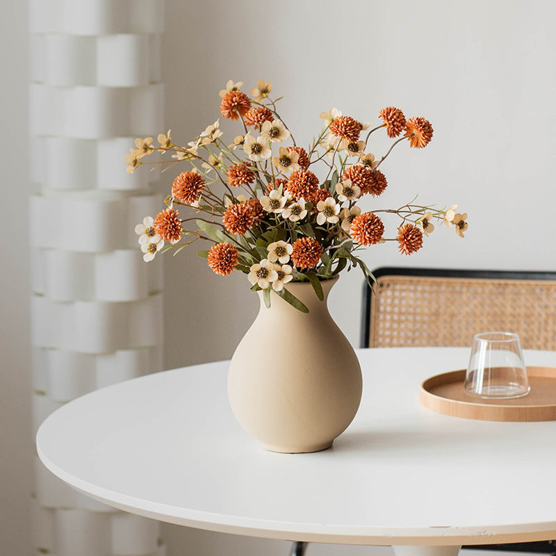 Simple Round Belly Ceramic Vase