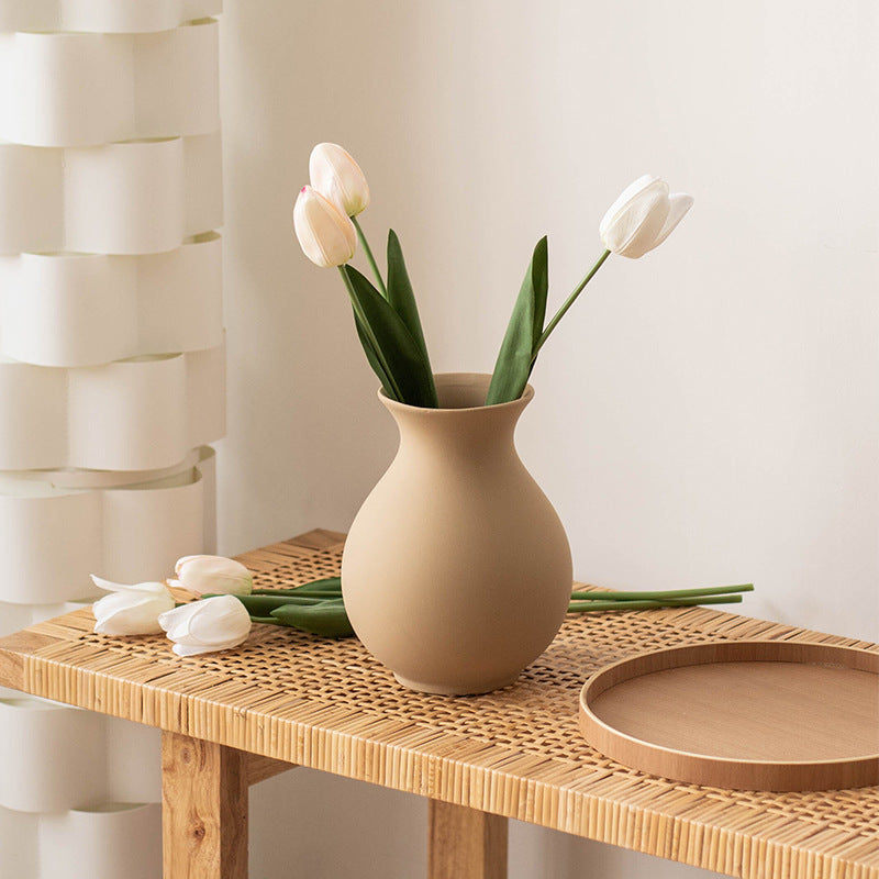 Simple Round Belly Ceramic Vase