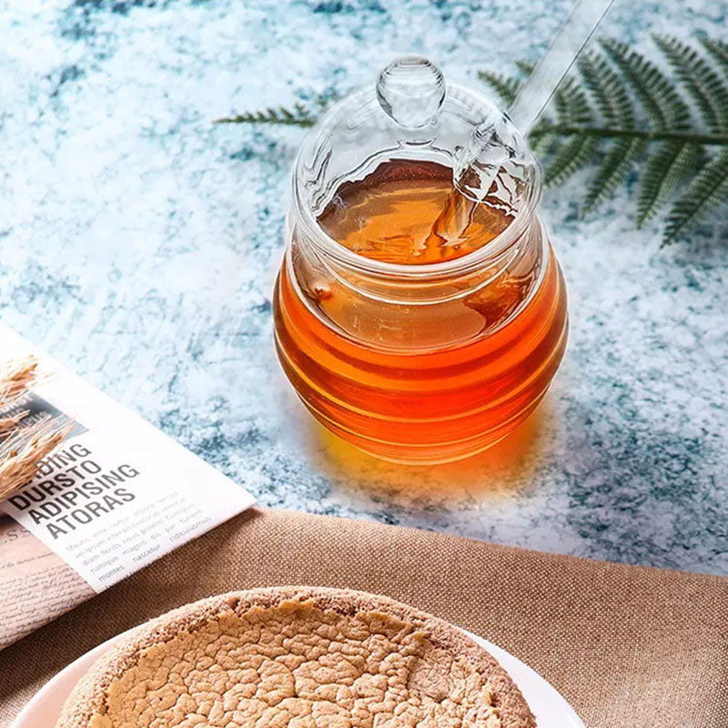 Small Bee Glass Honey Jar