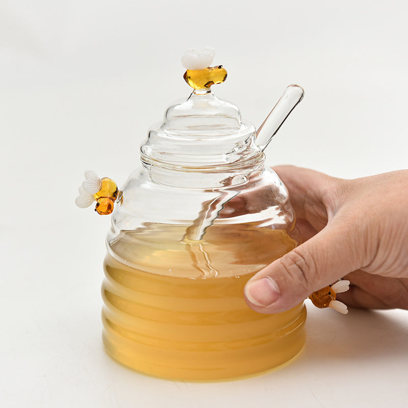 Small Bee Glass Honey Jar