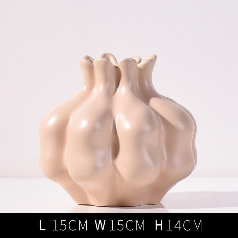 Vase en céramique de couleur unie crème