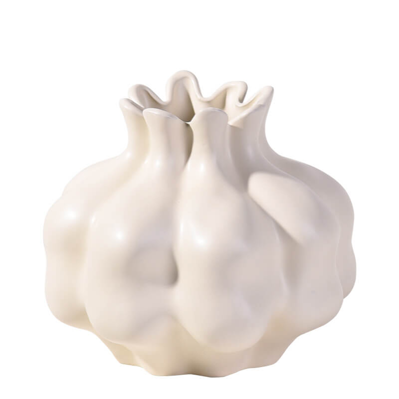 Vase en céramique de couleur unie crème