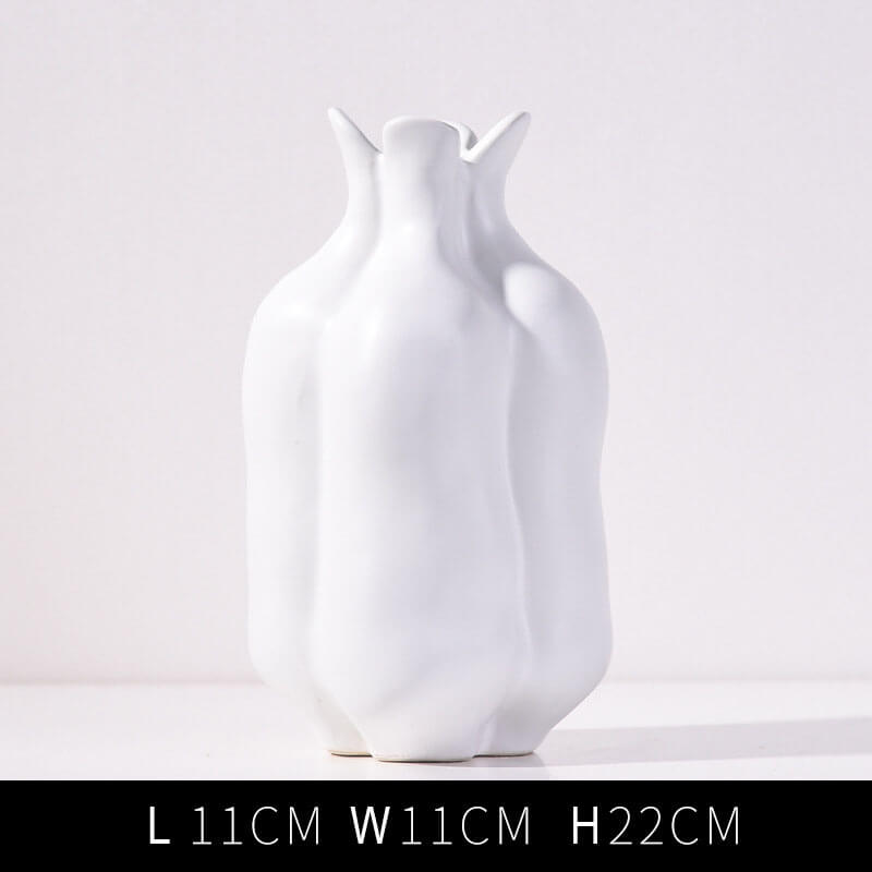 Vase en céramique de couleur unie crème