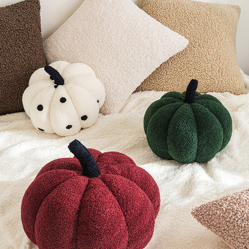 Coussin citrouille de couleur unie