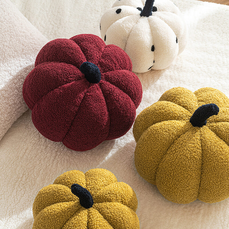 Coussin citrouille de couleur unie