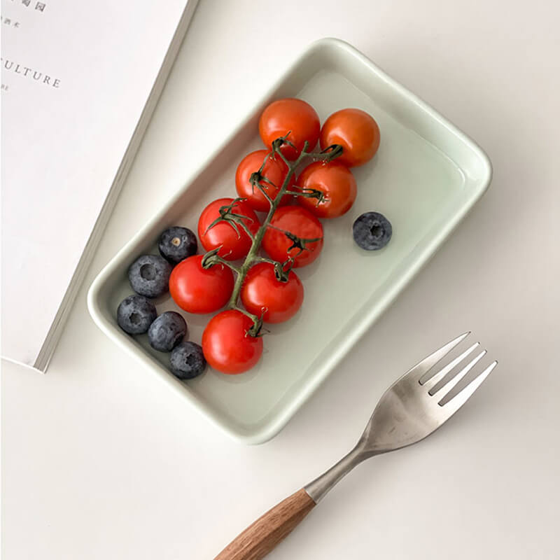 Solid Color Simple Square Ceramic Baking Pan