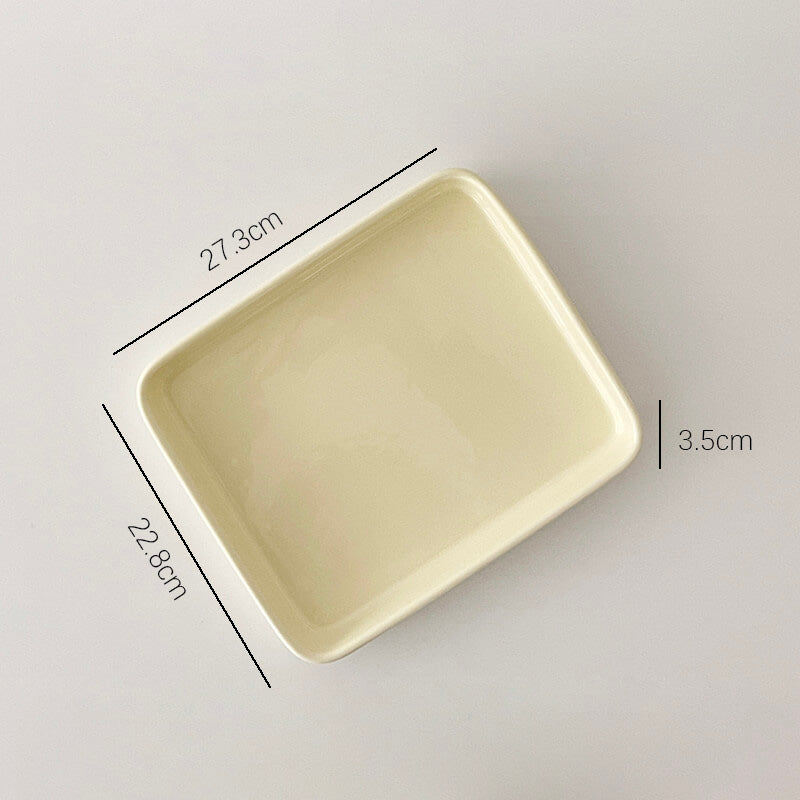 Solid Color Simple Square Ceramic Baking Pan