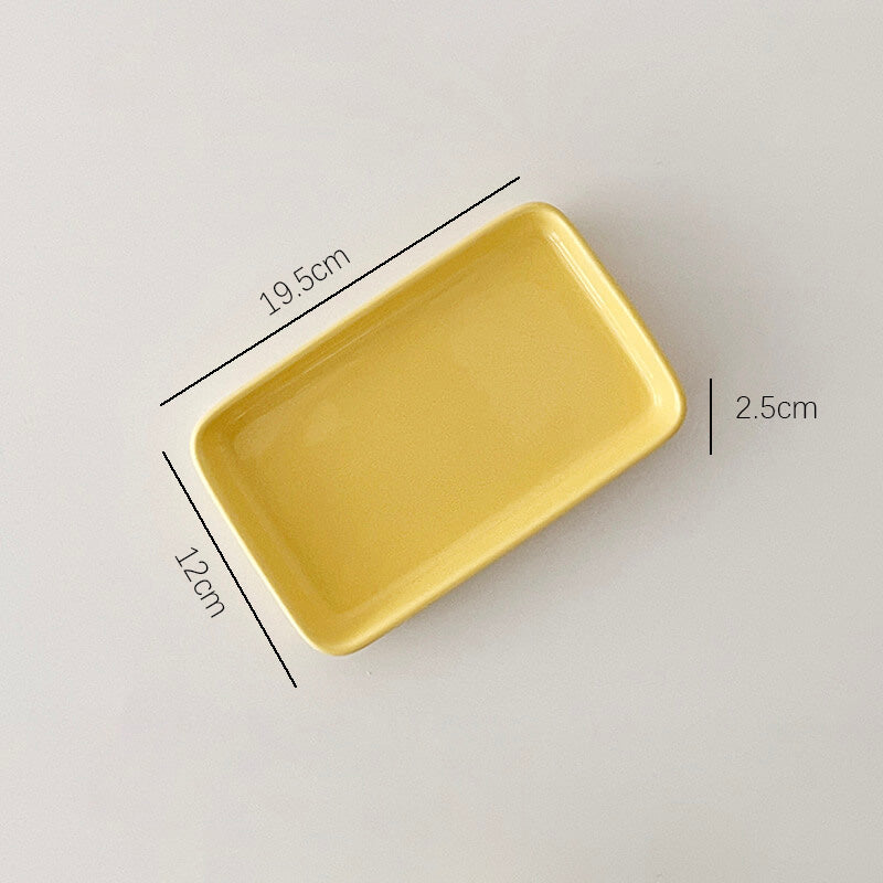 Solid Color Simple Square Ceramic Baking Pan