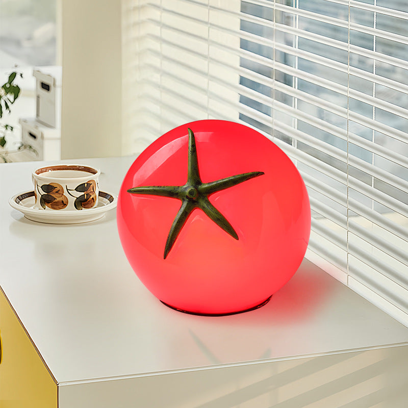 Tomato Resin Small Table Lamp