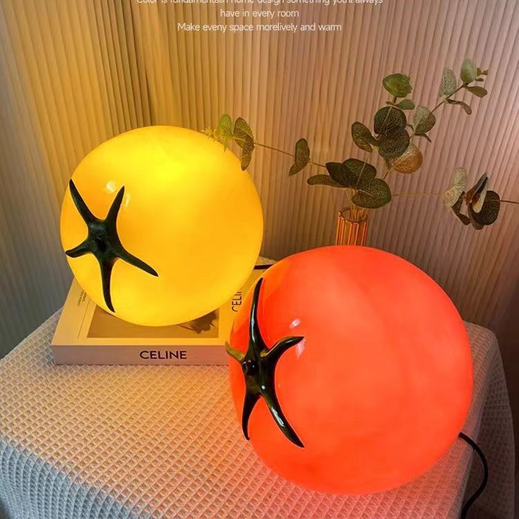 Tomato Resin Small Table Lamp