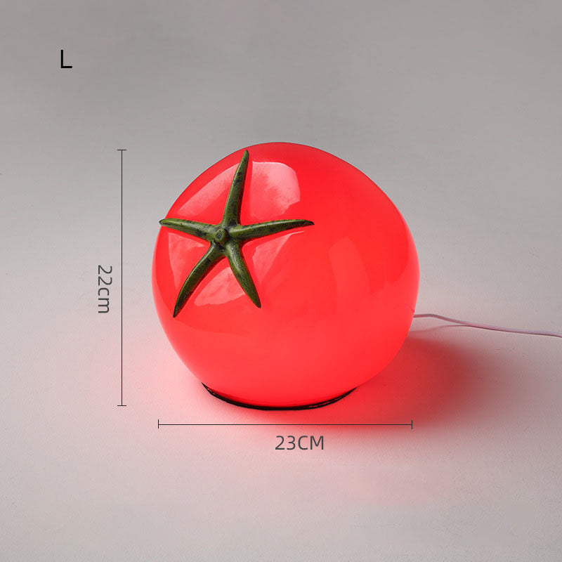 Tomato Resin Small Table Lamp