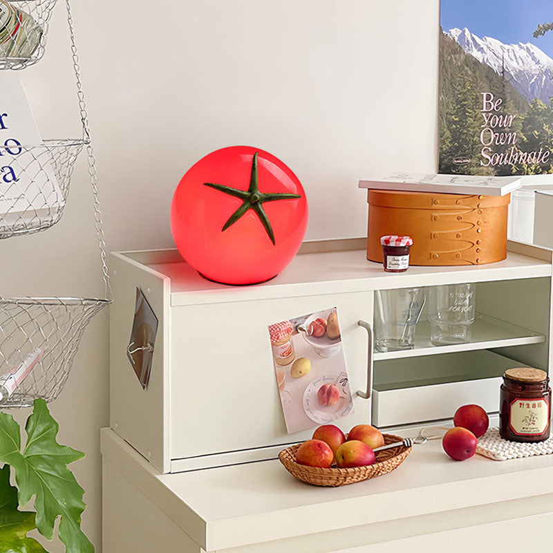 Tomato Resin Small Table Lamp