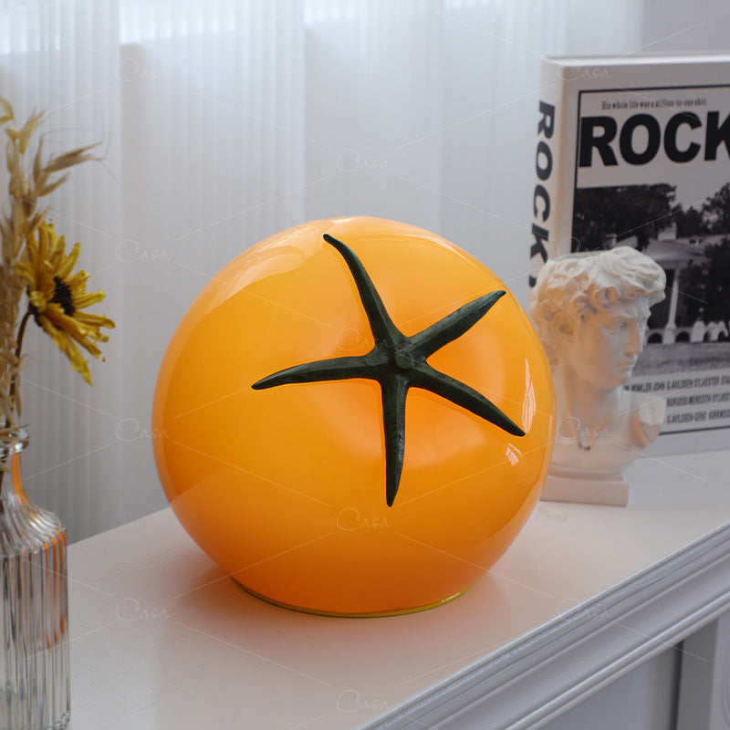 Tomato Resin Small Table Lamp