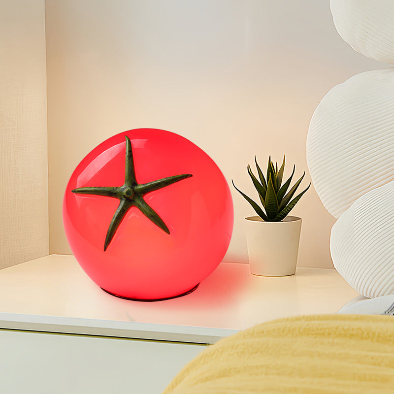 Tomato Resin Small Table Lamp