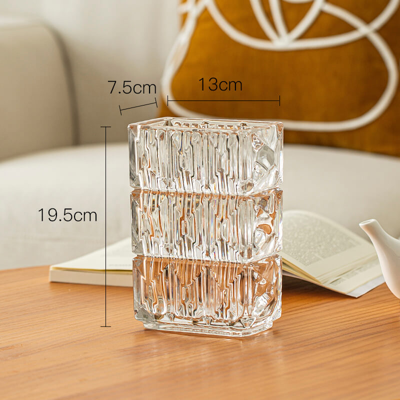 Vase en verre cristal gaufré