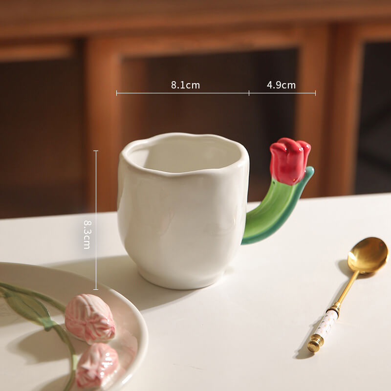 Tulip Handle Ceramic Mug