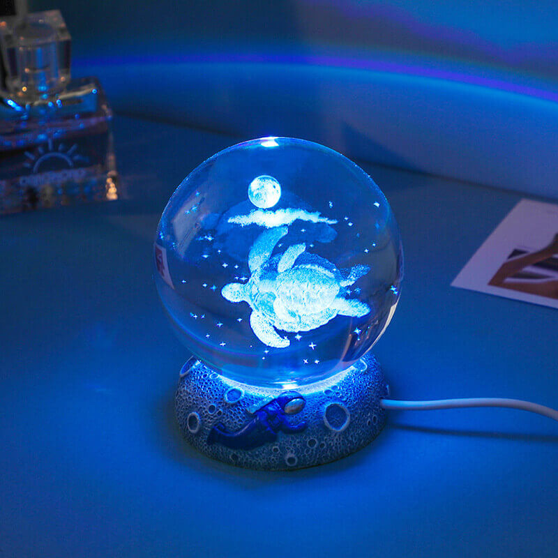 Veilleuse boule de cristal du monde sous-marin