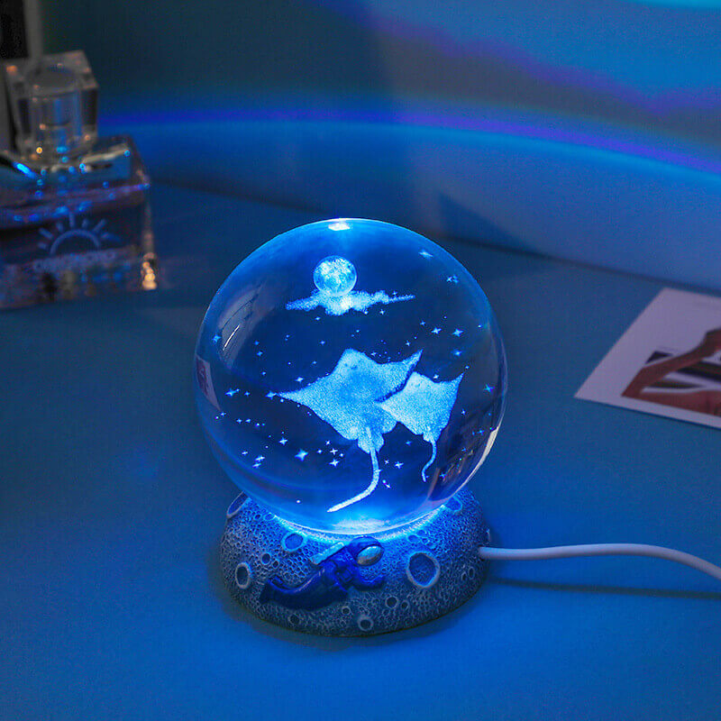 Veilleuse boule de cristal du monde sous-marin