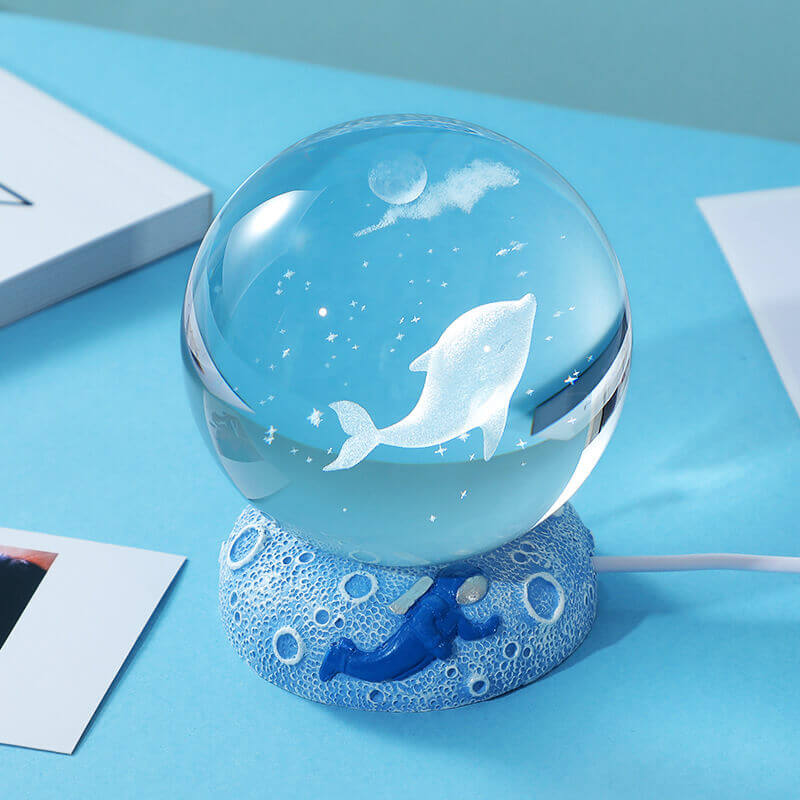 Veilleuse boule de cristal du monde sous-marin