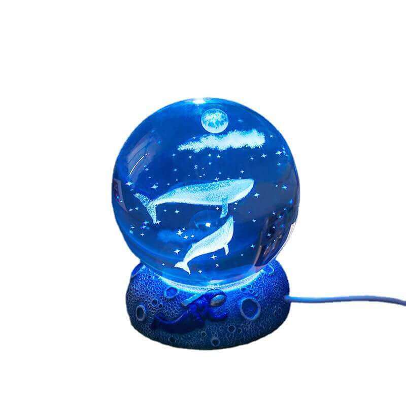 Veilleuse boule de cristal du monde sous-marin