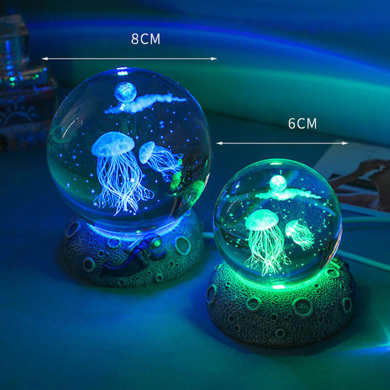 Veilleuse boule de cristal du monde sous-marin