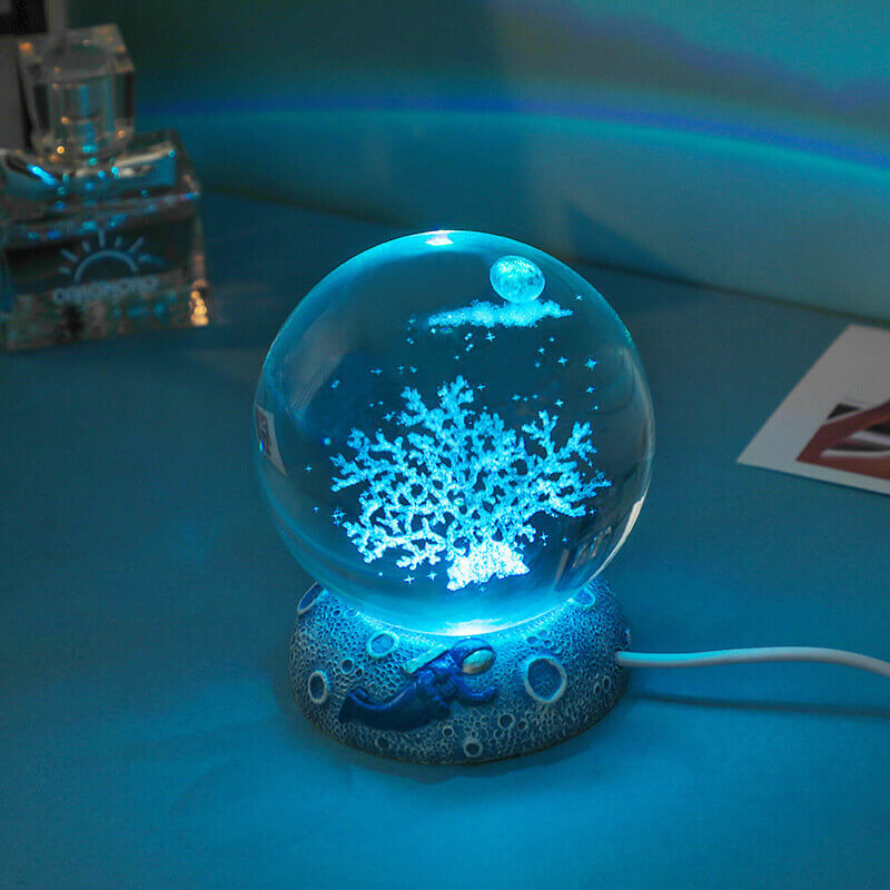 Veilleuse boule de cristal du monde sous-marin