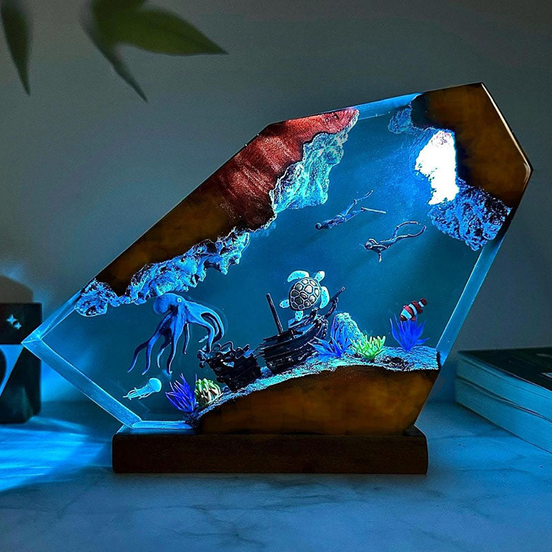 Underwater World Resin Lamp Decoration Ornaments