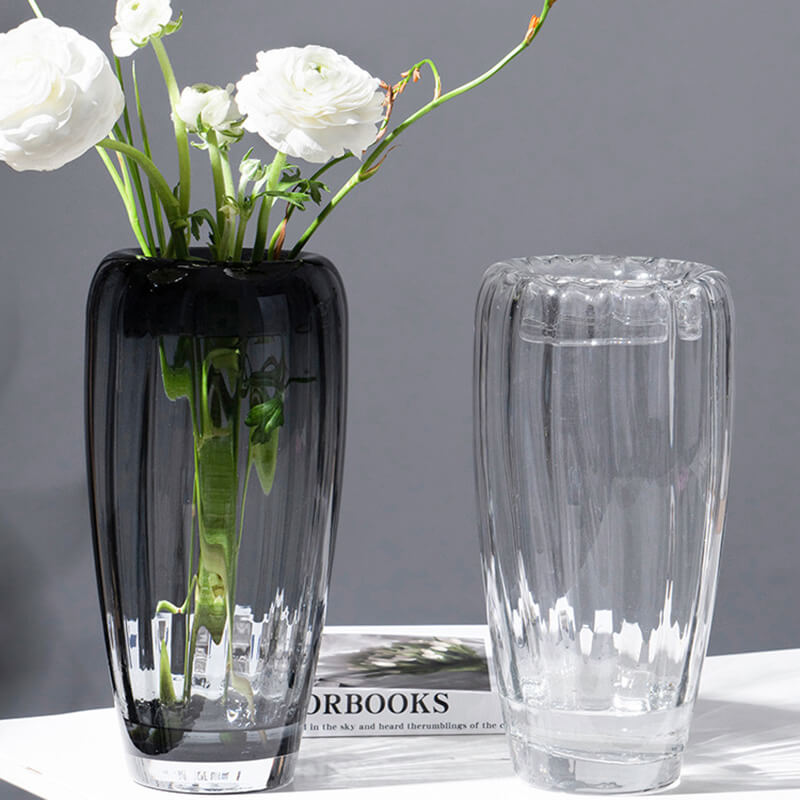 Vase en verre à grain vertical