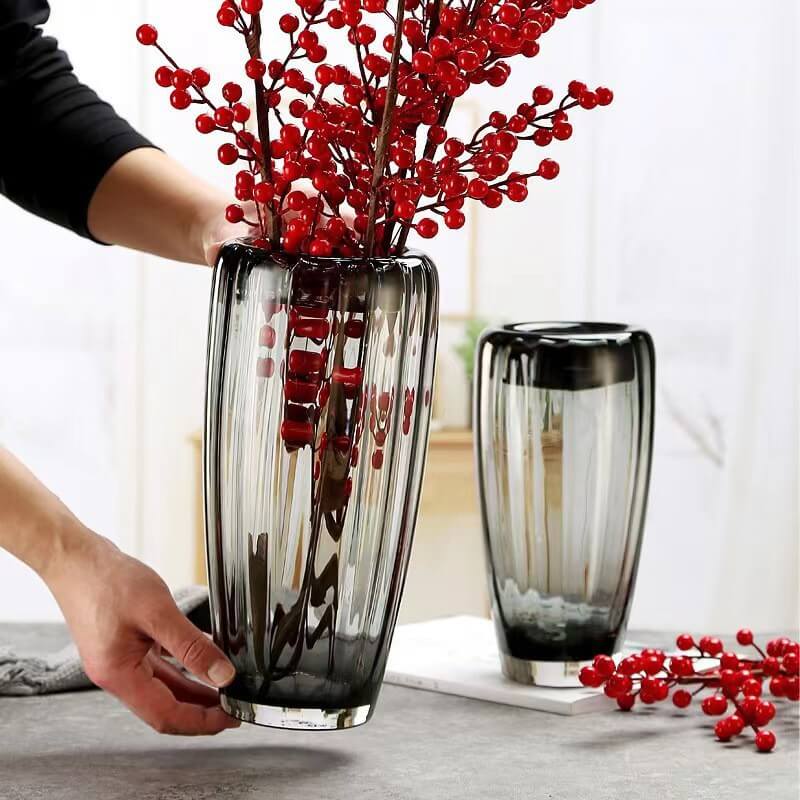 Vase en verre à grain vertical