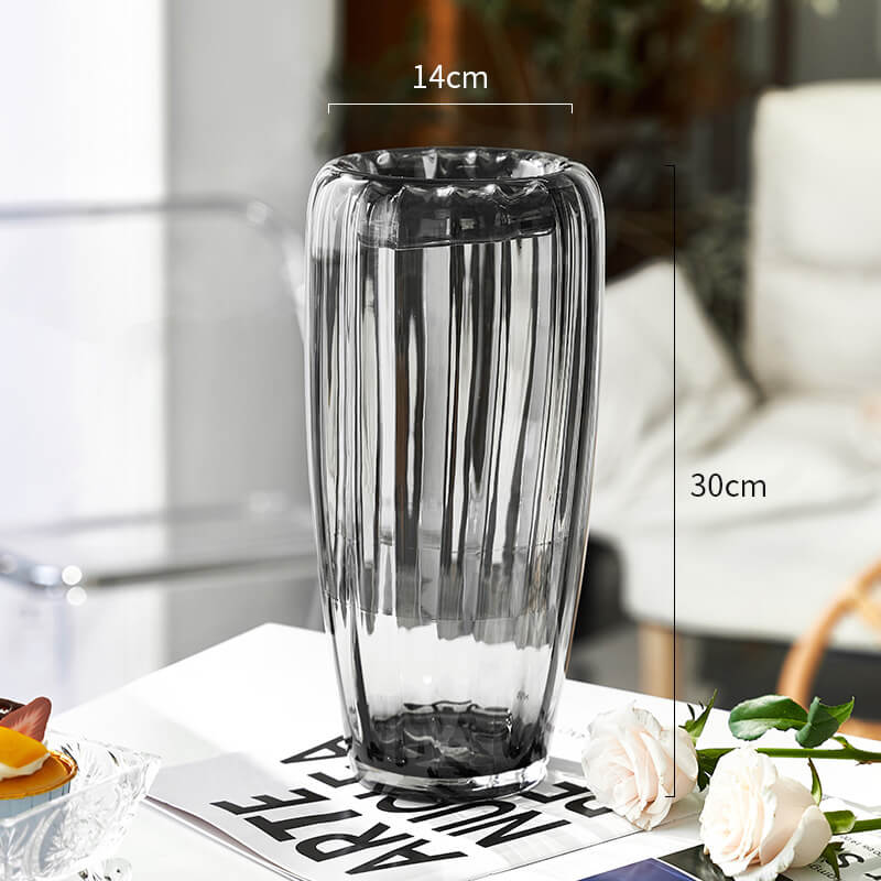 Vase en verre à grain vertical