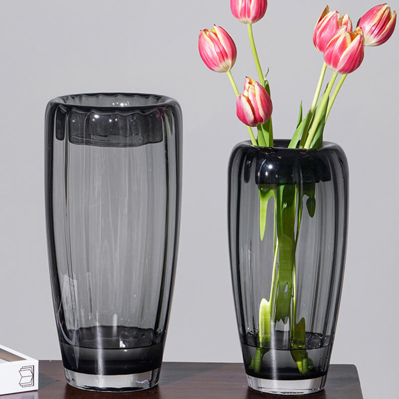 Vase en verre à grain vertical