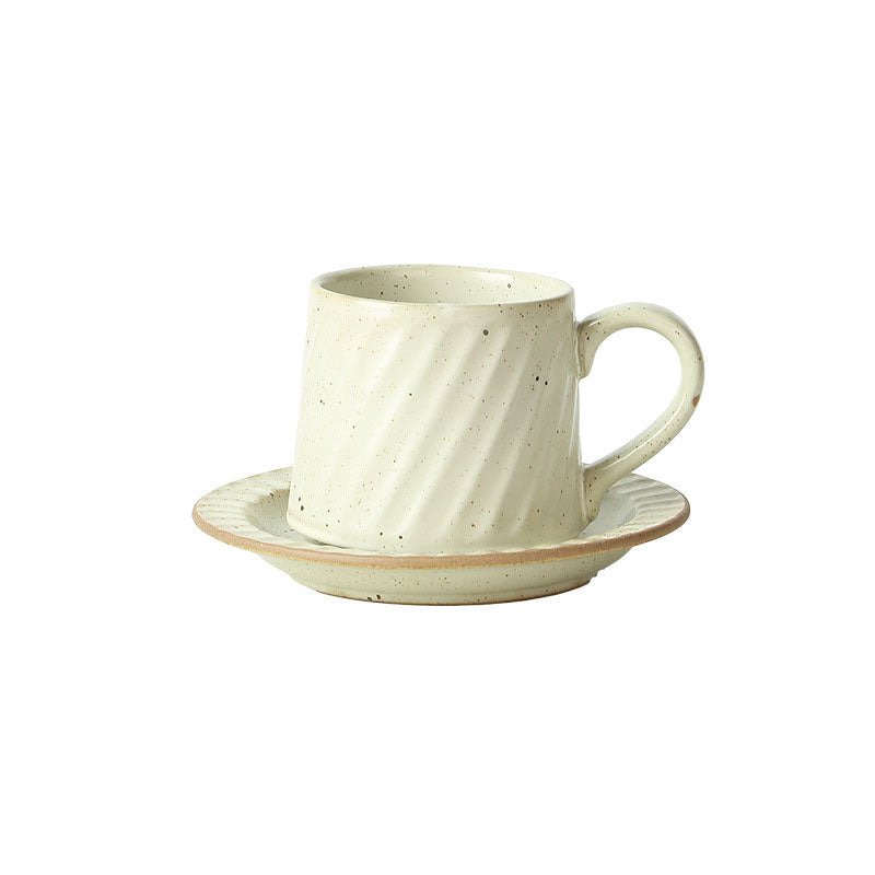 Vintage Ceramic Striped Cup and Saucer