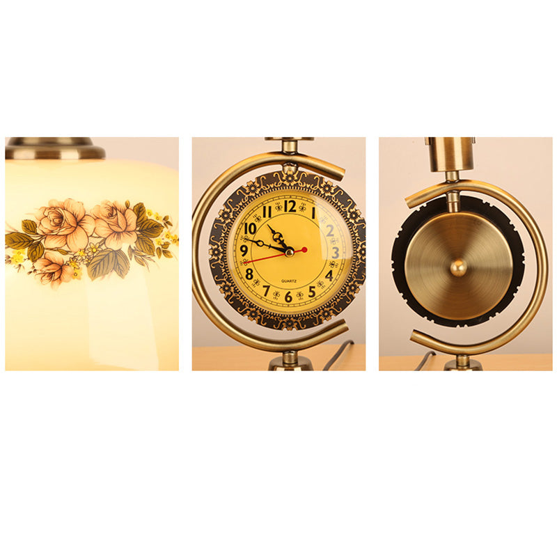 Lampe de bureau avec horloge vintage