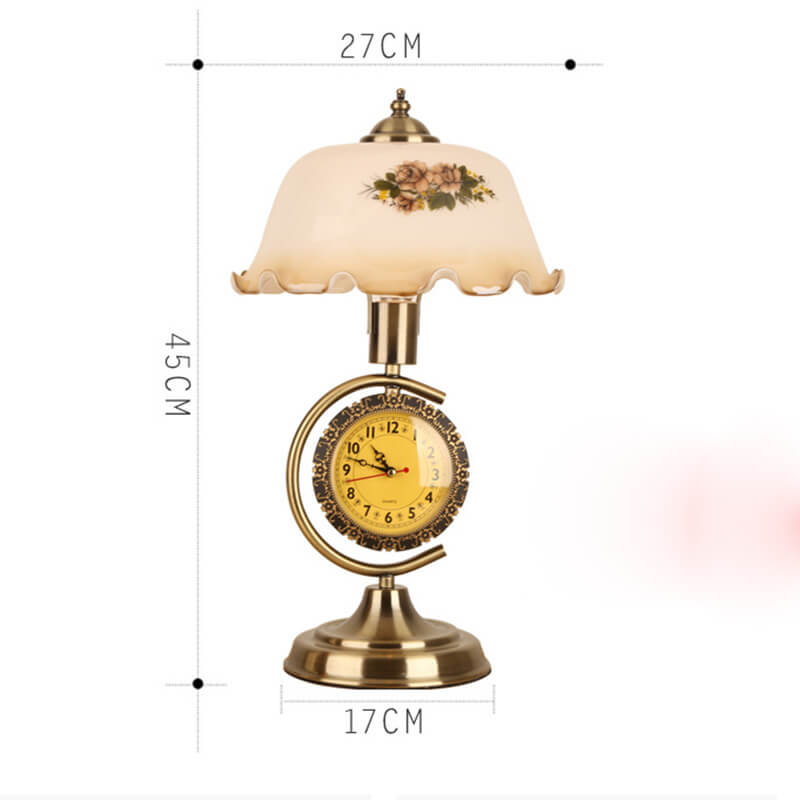 Lampe de bureau avec horloge vintage