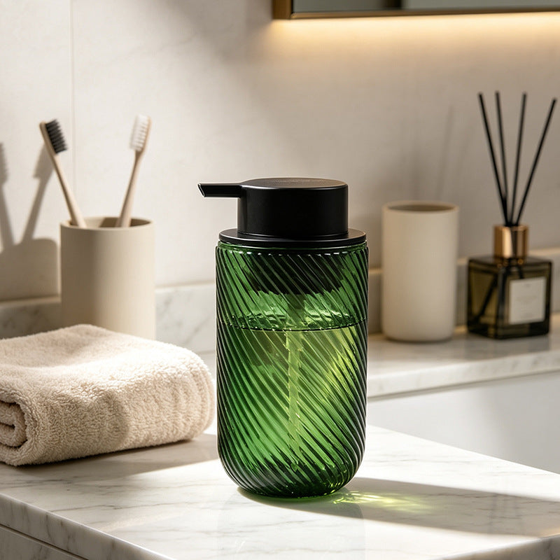 Vintage Embossed Glass Soap Dispenser