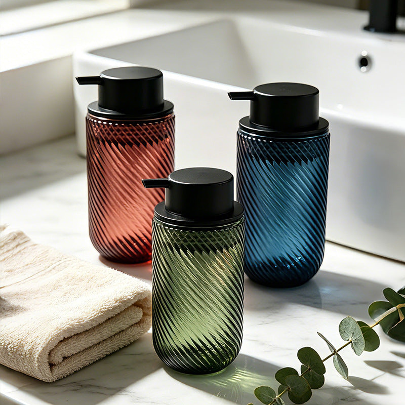 Vintage Embossed Glass Soap Dispenser