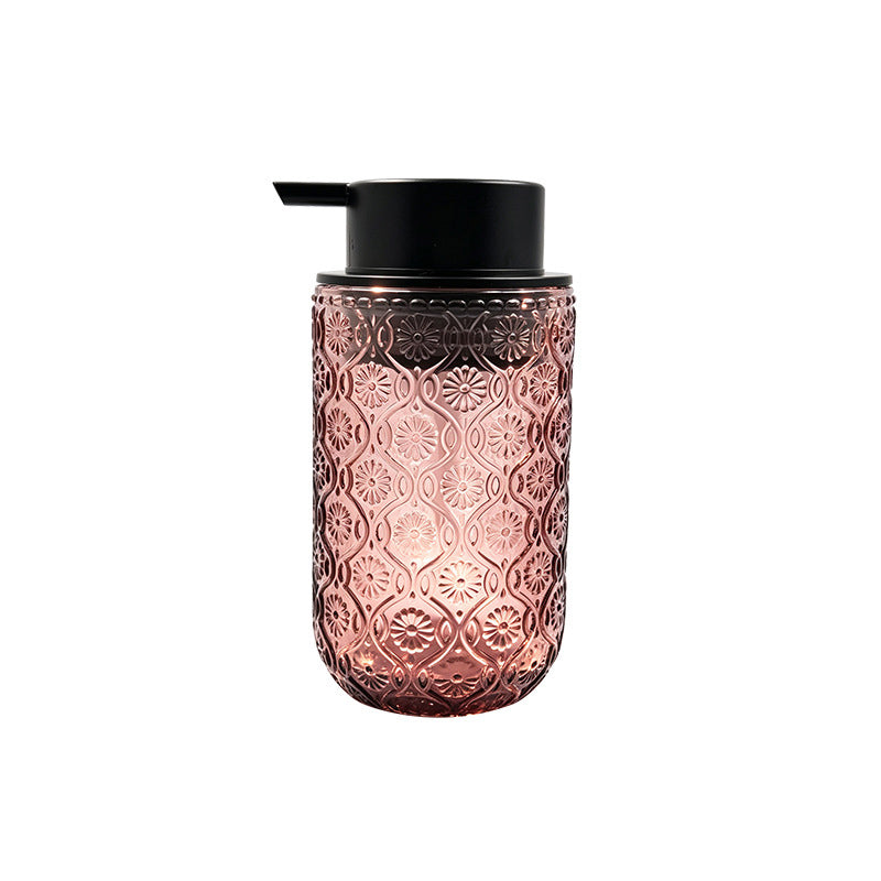 Vintage Embossed Glass Soap Dispenser