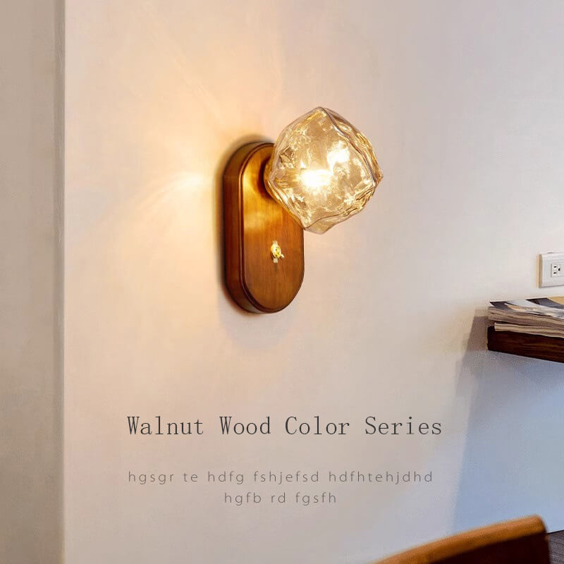 Walnut Ice Pattern Wall Lamp
