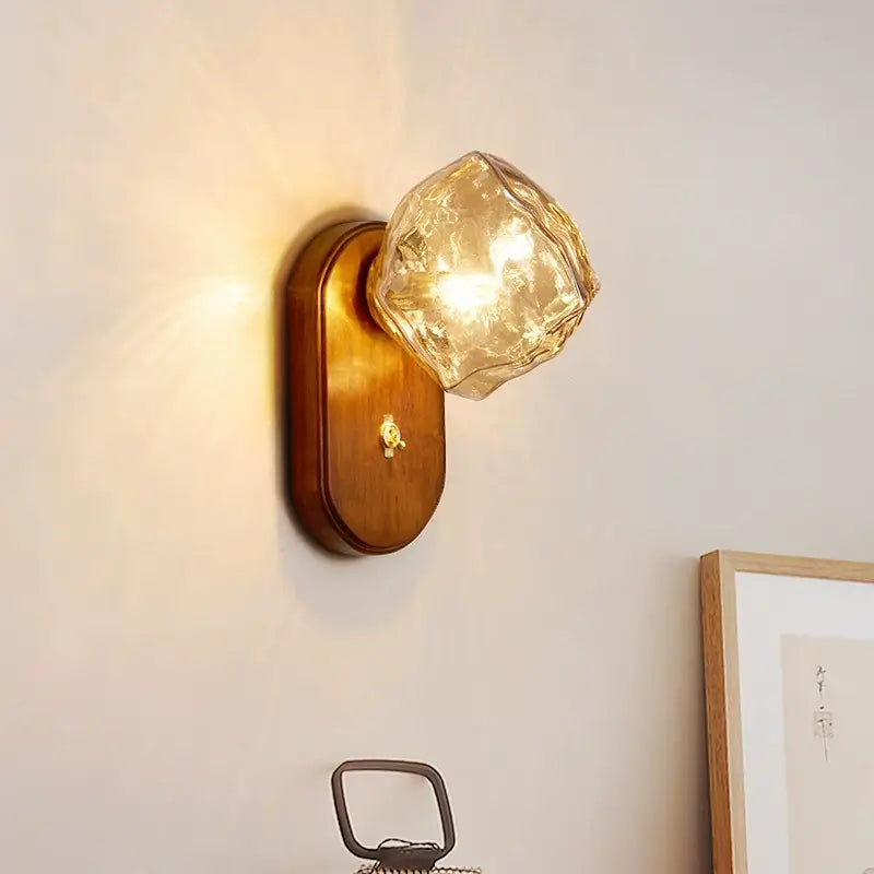 Walnut Ice Pattern Wall Lamp