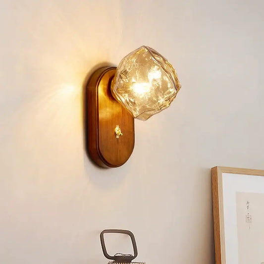 Walnut Ice Pattern Wall Lamp
