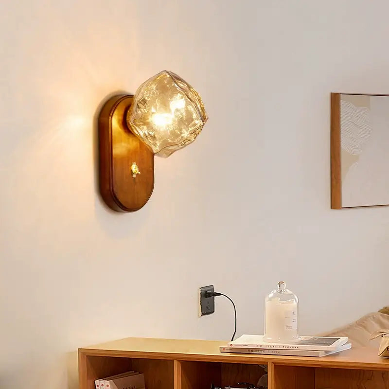 Walnut Ice Pattern Wall Lamp