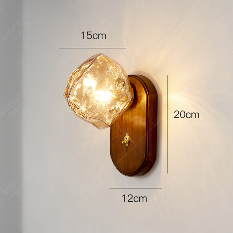 Walnut Ice Pattern Wall Lamp