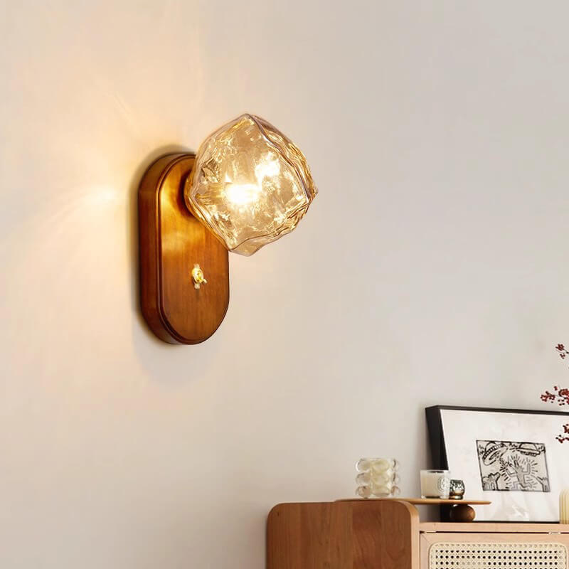 Walnut Ice Pattern Wall Lamp