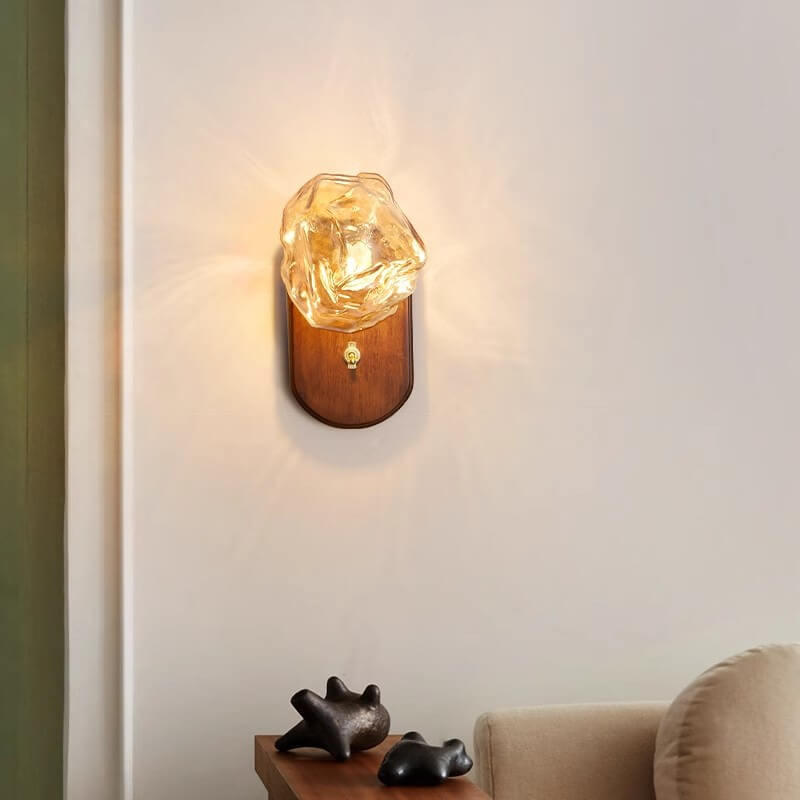 Walnut Ice Pattern Wall Lamp