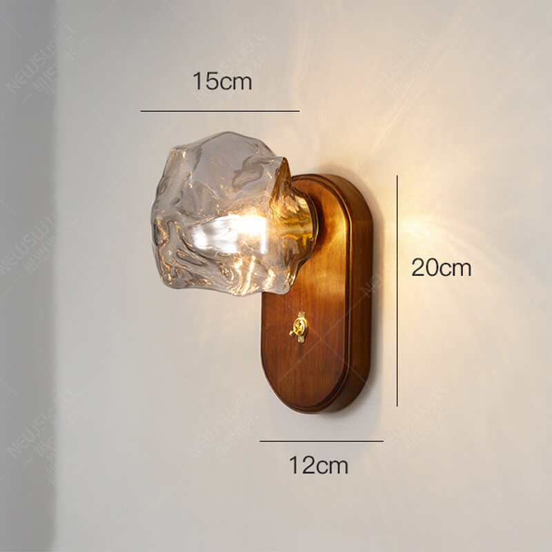 Walnut Ice Pattern Wall Lamp