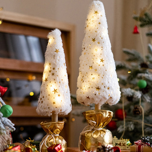 White Velvet Christmas Tree Lights