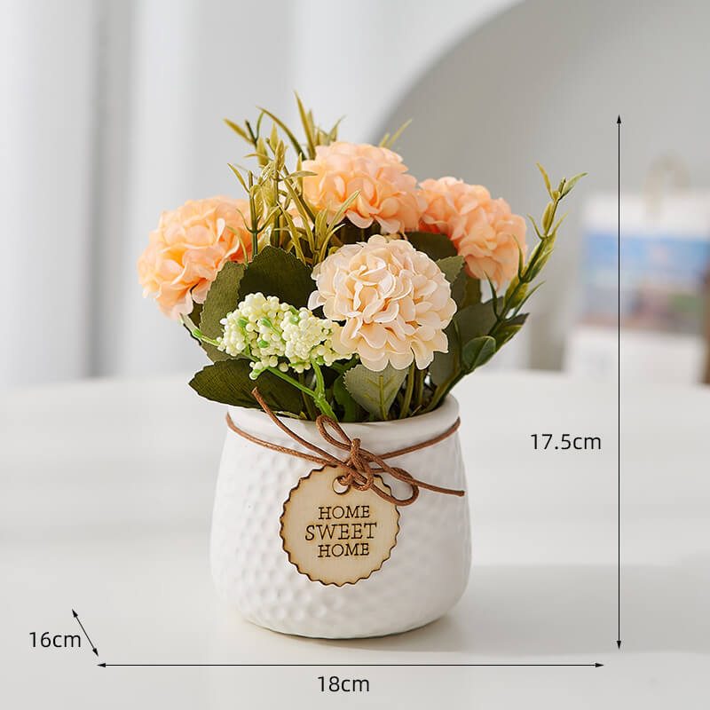 Embossed Ceramic Potted Plant